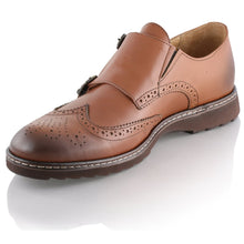Pantofi barbatesti din piele -  Augustin - Maro Cognac