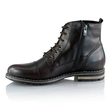 Ghete piele naturală - Gary Vintage PLUS  - Maro Ciocolata