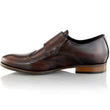 Pantofi barbatesti din piele - Double Monk - Maro Ciocolata