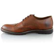 Pantofi barbatesti din piele -  Ortopedic Brogue - Maro Cognac