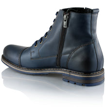 Ghete piele naturală - Gary Vintage PLUS  - Bleumarin