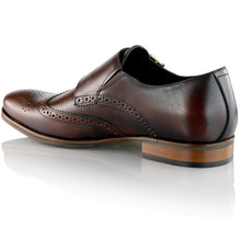 Pantofi barbatesti din piele - Double Monk - Maro Ciocolata