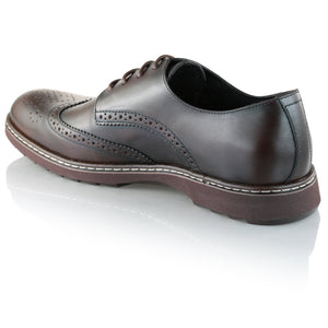 Pantofi barbatesti din piele -  Ortopedic Brogue - Maro Ciocolata