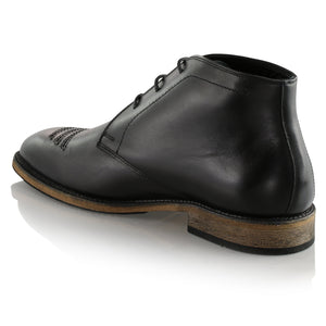 Ghete piele naturală - Chukka - Negru