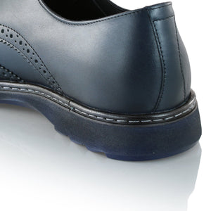 Pantofi barbatesti din piele -  Ortopedic Brogue - Bleumarin