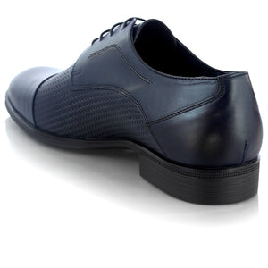 Pantofi barbatesti din piele - Derby - Bleumarin