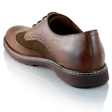 Pantofi barbatesti din piele -  Ortopedic Brogue - Maro Velour