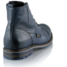 Ghete piele naturală - Gary Vintage PLUS  - Bleumarin