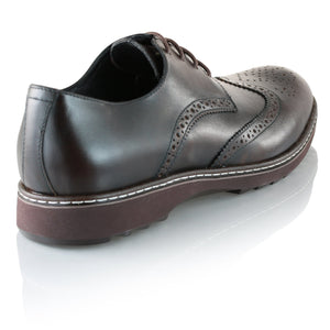 Pantofi barbatesti din piele -  Ortopedic Brogue - Maro Ciocolata