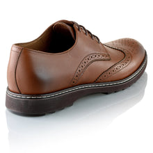 Pantofi barbatesti din piele -  Ortopedic Brogue - Maro Cognac