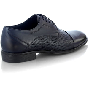 Pantofi barbatesti din piele - Derby - Bleumarin