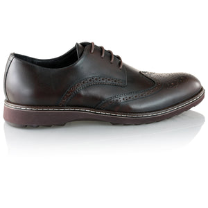Pantofi barbatesti din piele -  Ortopedic Brogue - Maro Ciocolata