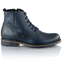 Ghete piele naturală - Gary Vintage PLUS  - Bleumarin