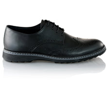 Pantofi barbatesti din piele -  Ortopedic Brogue - Negru