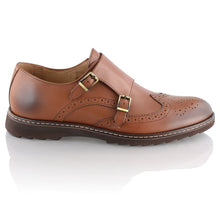 Pantofi barbatesti din piele -  Augustin - Maro Cognac