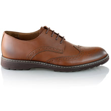 Pantofi barbatesti din piele -  Ortopedic Brogue - Maro Cognac
