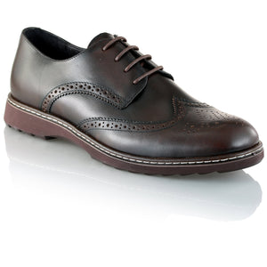 Pantofi barbatesti din piele -  Ortopedic Brogue - Maro Ciocolata