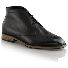 Ghete piele naturală - Chukka - Negru
