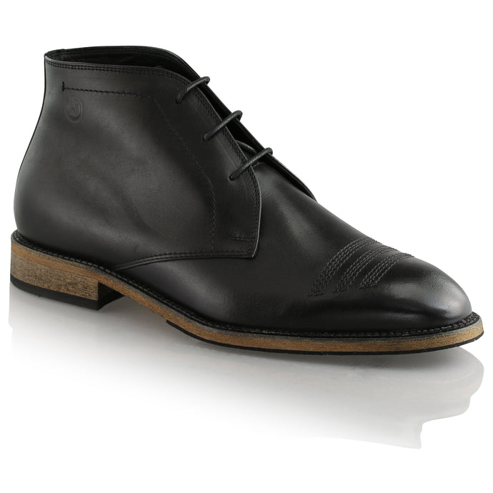 Ghete piele naturală - Chukka - Negru