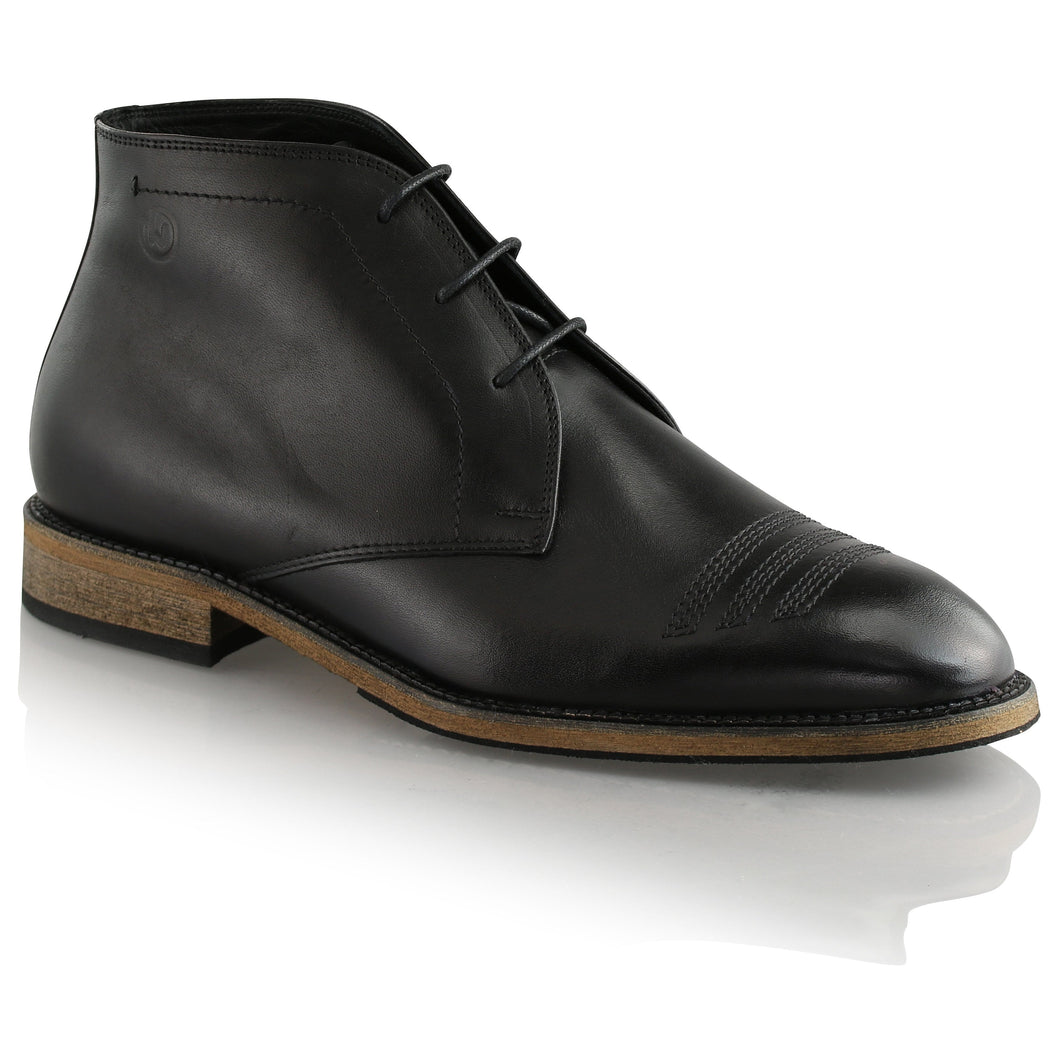 Ghete piele naturală - Chukka - Negru