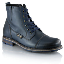 Ghete piele naturală - Gary Vintage PLUS  - Bleumarin