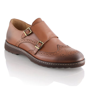 Pantofi barbatesti din piele -  Augustin - Maro Cognac