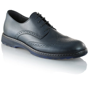 Pantofi barbatesti din piele -  Ortopedic Brogue - Bleumarin