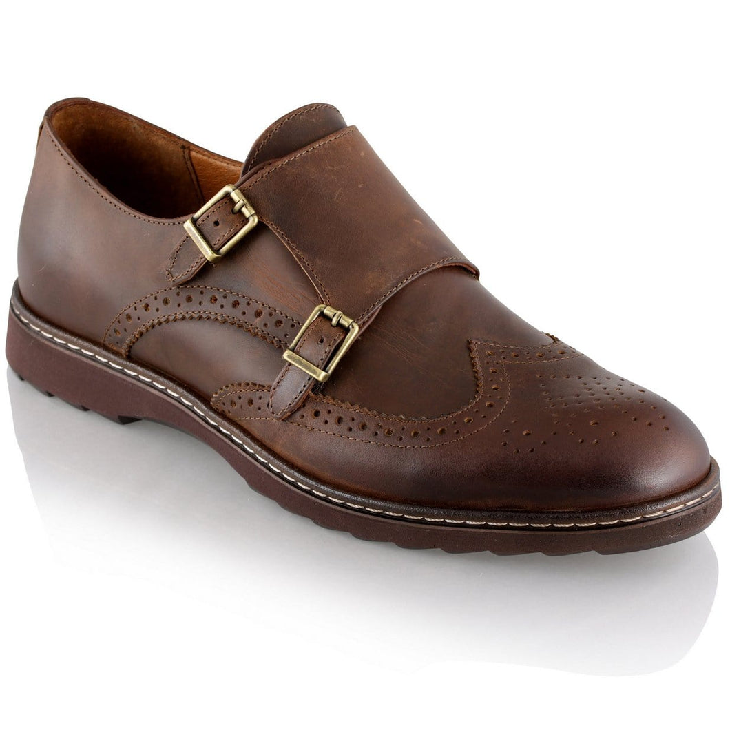 Pantofi barbatesti din piele -  Augustin - Maro Vintage Inchis