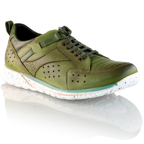 Pantofi barbatesti din piele - Sport DeLuxe - Kaki