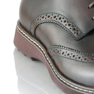 Pantofi barbatesti din piele -  Ortopedic Brogue - Maro Ciocolata