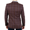 Sacou Confex - Slim-Fit - Maro ciocolata cu carouri albastre