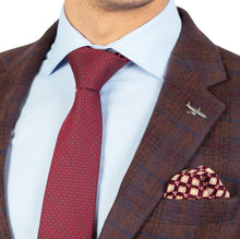 Sacou Confex - Slim-Fit - Maro ciocolata cu carouri albastre