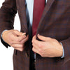 Sacou Confex - Slim-Fit - Maro ciocolata cu carouri albastre