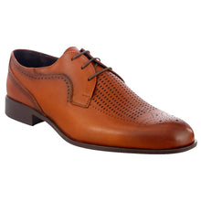 Pantofi barbatesti din piele - Laser Beam - Maro Cognac