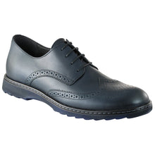 Pantofi barbatesti din piele -  Ortopedic Brogue - Bleumarin