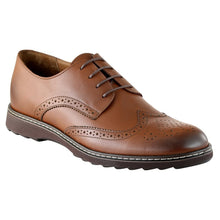 Pantofi barbatesti din piele -  Ortopedic Brogue - Maro Cognac