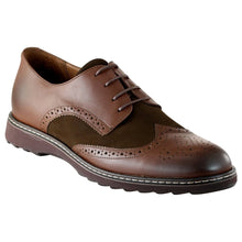 Pantofi barbatesti din piele -  Ortopedic Brogue - Maro Velour