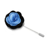 Pin Rever Floare Bleu cu Negru